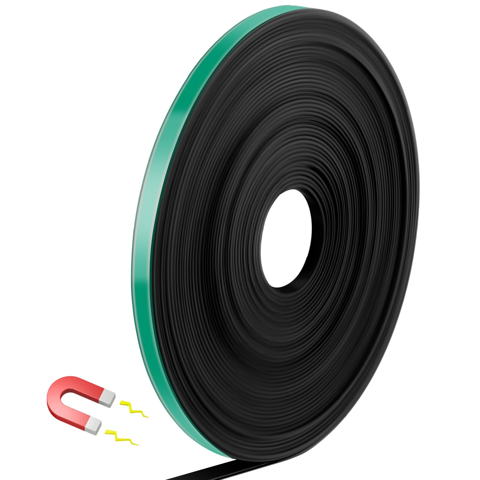 Photo 1 of AmazingSpark Magnetic Tape Roll Thin Strips, 0.39 Inch x 33 Feet Magnetic Board Dividers Whiteboard Graphic Decorative Tape Marking Line for Classroom Office Art Accessories(Green)