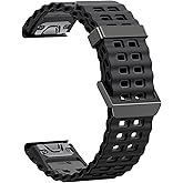 Quickfit 26mm Watch Bands for Garmin Fenix 8 51mm/7X/6X/5X, Sports Ocean Silicone Bands Compatible with Garmin Fenix 8 Pro 51mm/7X Pro/6X Pro/5X Plus/3/3HR/Descent MK1/MK2i Smartwatches