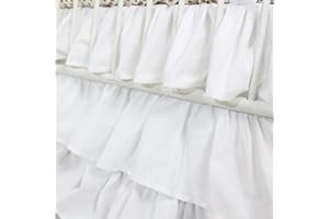 Ruffled Crib Skirt Baby Bed:Solid 3 Tiered Crib Baby Bedding Skirts,Crib Bed Skirt Dust Ruffle with Platform, Accessories for