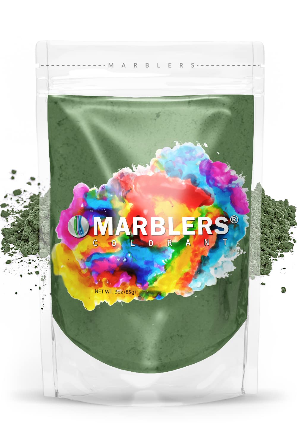 MARBLERS Green Mica Powder [Forest Green] 3oz (85g) | Cosmetic Grade | Epoxy Resin Pigment | Dye | Non-Toxic, Vegan, Cruelty-Free | Lip Gloss, Nails, Body Butter | Bath Bomb, Candle & Soap Making