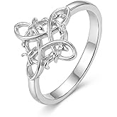Witches Knot Ring Nudo De Bruja Jewelry Original Tetragrammaton Amuleto de Proteccion 925 Sterling Silver Wicca Moon Irish Celtic Ring Jewelry Gift for Women