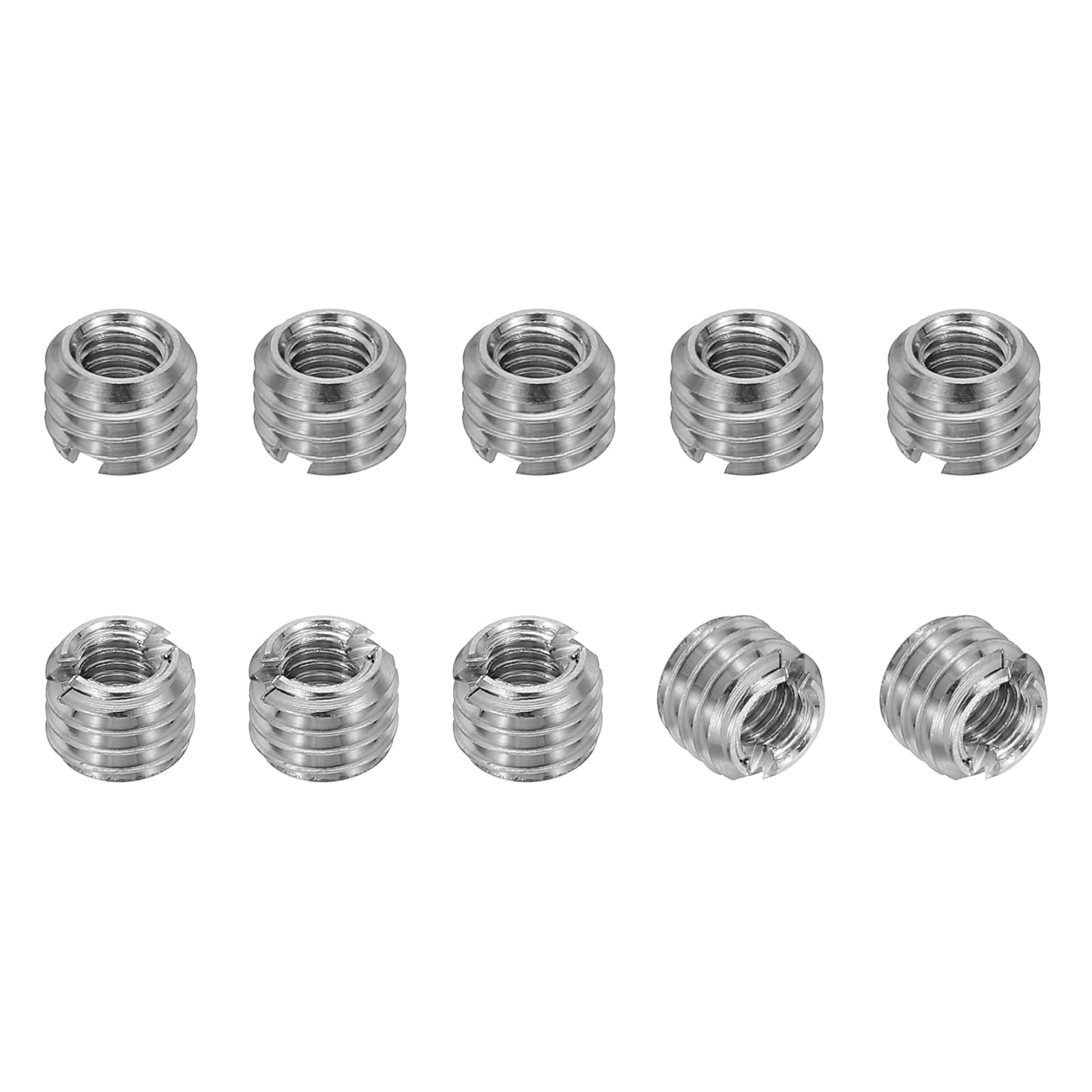 PATIKIL 316 Stainless Steel Thread Adapters Sleeve Reducing Nut, 10 Pcs M5 x 0.8 Male to M3 x 0.5 Female Repairing Insert Nut Screw Reducer Conversion Fastener 4mm