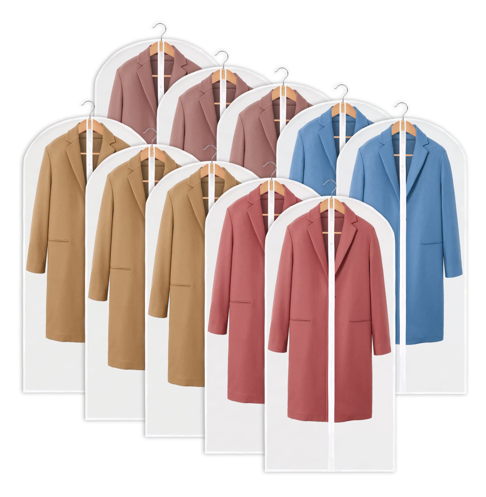 Photo 1 of OUPAI Clear Garment Bags For Hanging Clothes, Clothes Covers Protecting Full Zipper Suit Bags PEVA Garment Cover for Closet and Cloth Storage and Travel- 24'' x 48''/10 Pack
