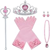Vicloon Princess Dress Up Accessories Set for Kids Girls 3-9 Crown Gloves Wand