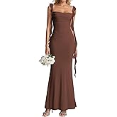 KUTUMAI Elegant Long Formal Wedding Guest Dresses for Women Ruffle Bodycon Cocktail Party Maxi Dress