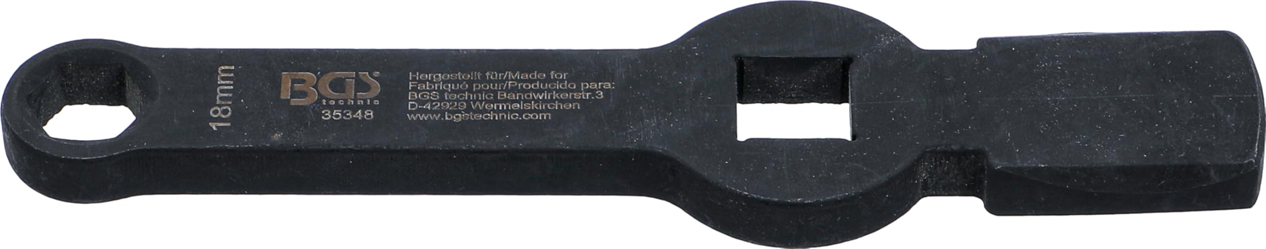 BGS 35348 | Slogging Ring Spanner | Hexagon | with 2 Striking Faces | 18 mm