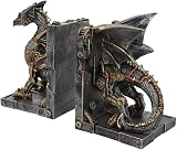Nemesis Now Dracus Machina Bronze Steampunk Dragon Bookends 27cm view 2
