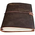newestor A5 Travelers Notebook with 3 Lined Inserts - Leather Personal Organizer for Men & Women, 90 Sheets, Brown
