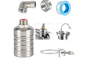 BREADEEP 1 Pack Water Float Valve For Water Tank,1/2" to 3/4'' Fully Automatic Water Level Control Float Valve, 304 Stainless Steel Water Trough Float Valve For Water Tank Pool Livestock Troughs Distille