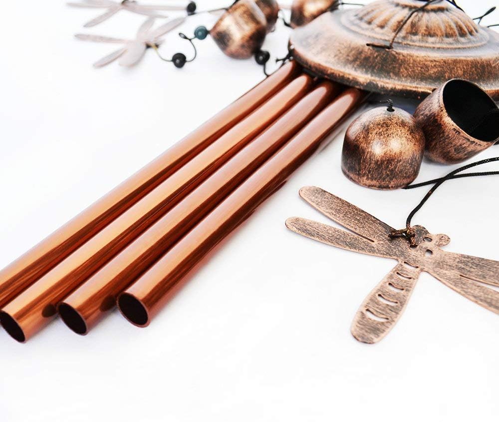 BLESSEDLAND Dragonfly Wind Chimes-4 Hollow Aluminum Tubes -Wind Bells and Dragonflies-Wind Chime with S Hook for Indoor and Outdoor : Garden & Outdoor
