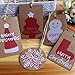 Coogam 50 Pack Brown Kraft Paper Christmas Gift Tags with Twine String Tie on Smooth for Writing - 5 Designs for DIY Xmas Holiday Present Wrap Stamp and Label Package Name Card