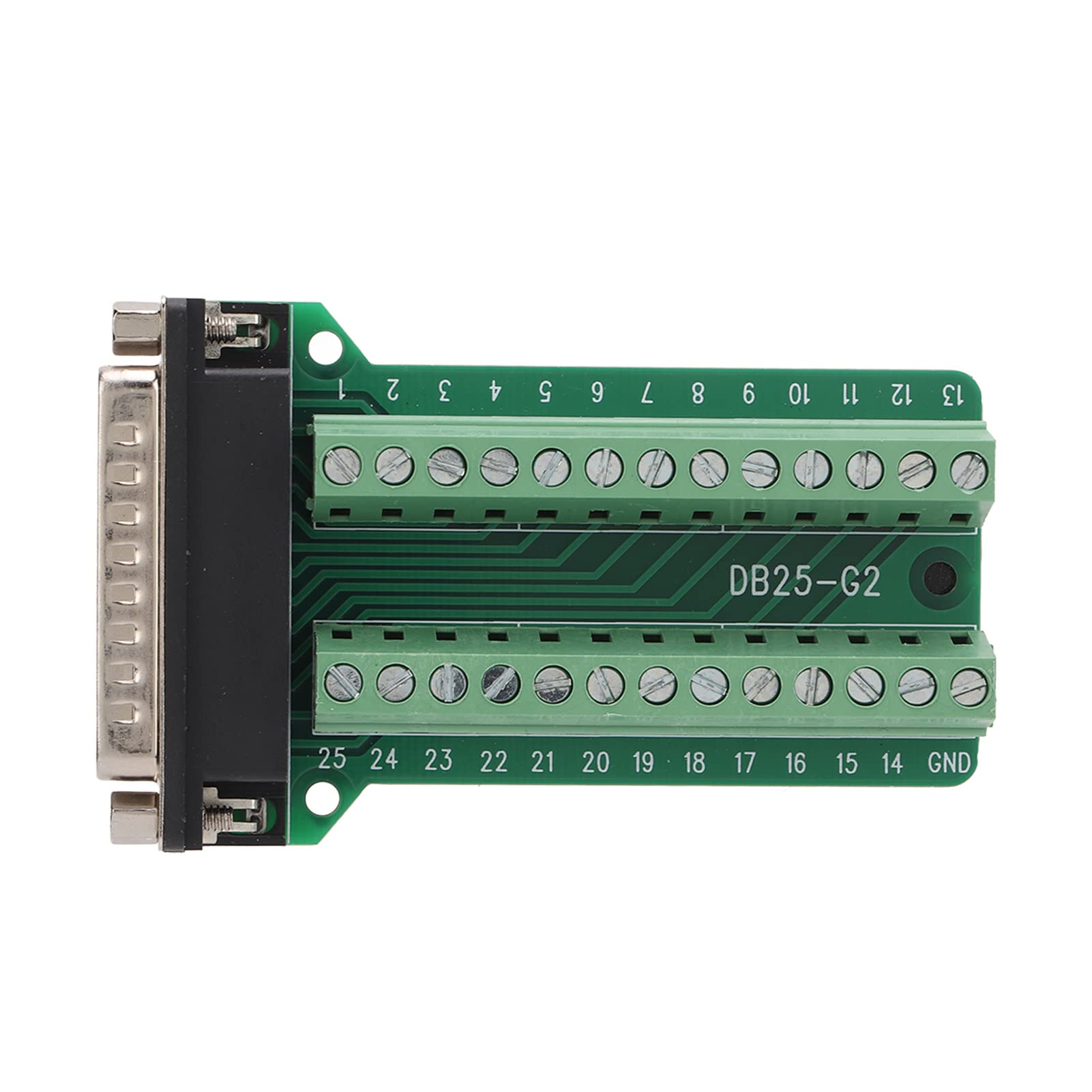 Terminal Block, Terminal Board 25Pin Terminal Connector Signal Module Screw Type Terminal Board for Communication Debugging Screw Connection Terminal Dual Row Screw Terminal Strip(#1)