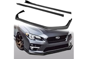 W-POWER Q1-TECH, 9-Piece Front Bumper Lip & Side Skirt Extensions Diffuser Compatible with 2015 2016 2017 2018 2019 2020 2021 Subaru WRX STI Sedan, Front Lip Spoiler Body Splitter ABS (Painted Carbon)