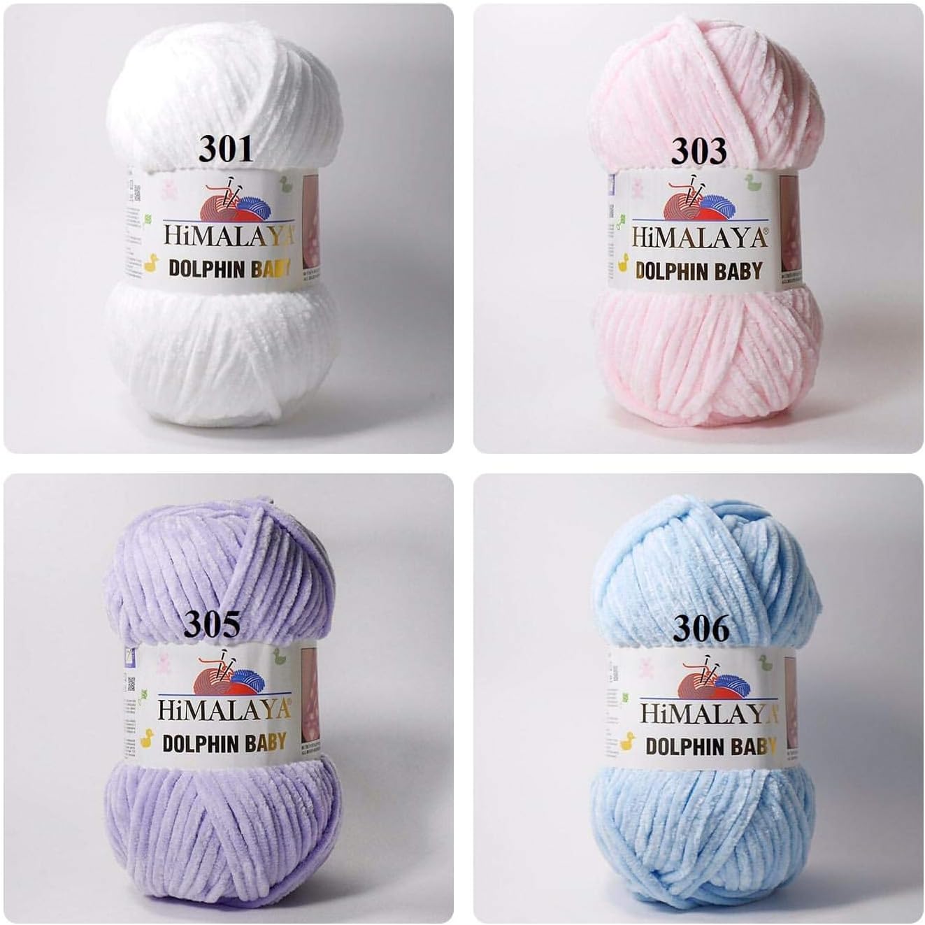 Himalaya Dolphin Baby 4 Skein Knitting Yarn 4x100 Gram (14,11 oz) Baby Blanket amigurumi Yarn Super Bulky 524 yds (301, 303, 305, 306)