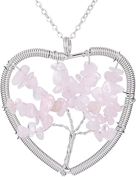 Collar con colgante de árbol de la vida con 7 chakras curativas de