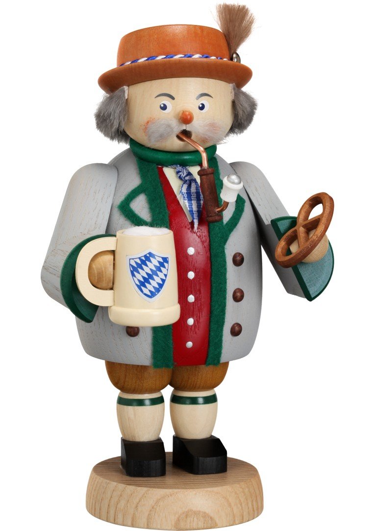Seiffener Volkskunst German incense smoker Bavarian, height 19 cm / 8 inch, original Erzgebirge SV 12663