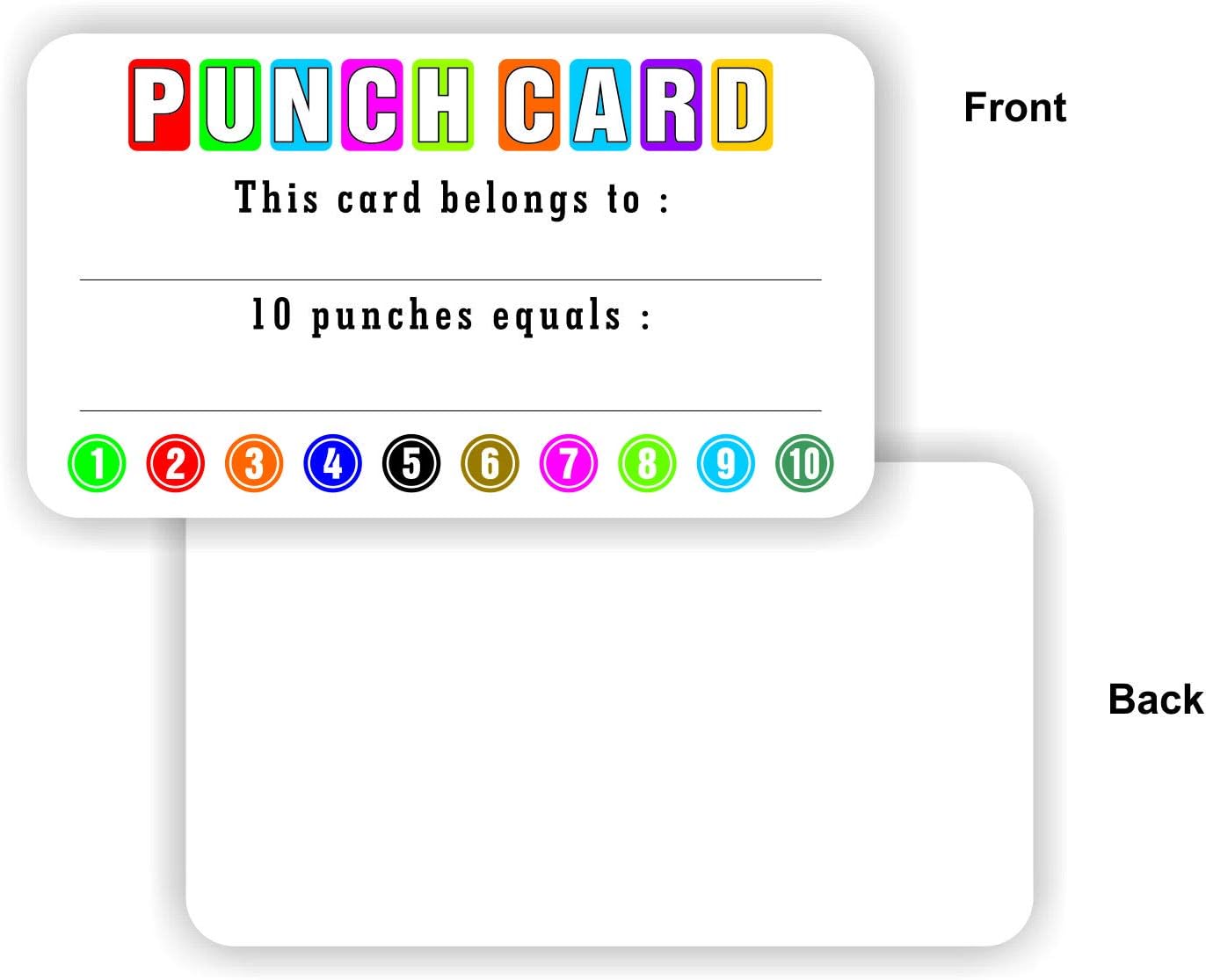 Punch Cards (Pack of 100) Incentive Loyalty Reward Card for Classroom Business Kids Behavior Students Teachers - 3.5" x 2" Inches: Arts, Crafts & Sewing