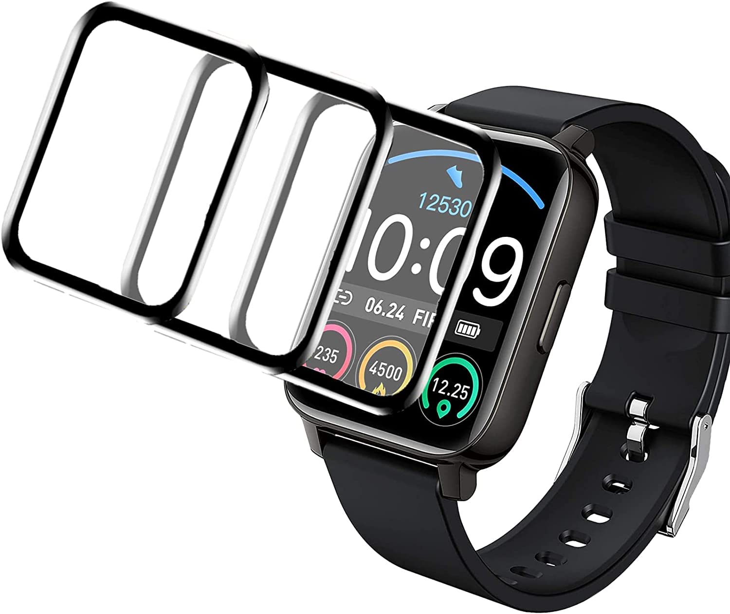 onetuo 3 Pack Full Coverage Protective Cover Saver for MuGo P36A 1.69" Smart Watch/Mo-tast 1.69" Smartwatch/Rinsmola 1.69 Smartwatch (3 pack) Screen Protector