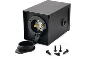 Hynade Generator Power Inlet Box, 30 Amp NEMA L14-30P 3R Generator Plug, Generators Up to 7,500 Running Watts Generator Transfer Switch,Outdoor Use Weatherproof ETL Listed (30A Big)