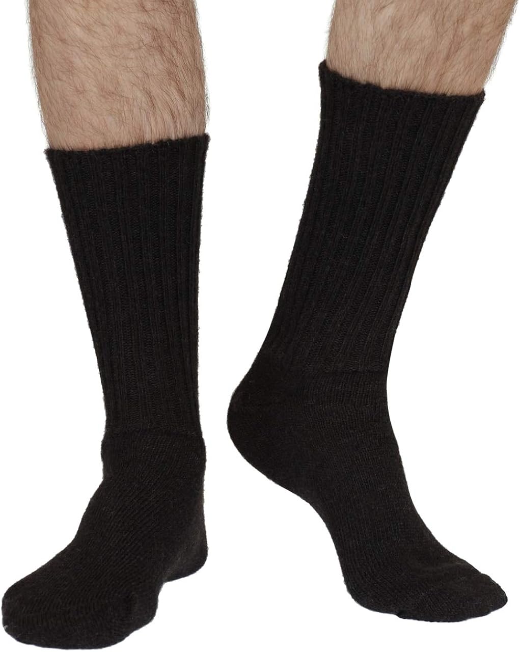 Men 90 Alpaca Wool Elastic Free Bed Sock 1 Pair Lg 711 Dark Brown