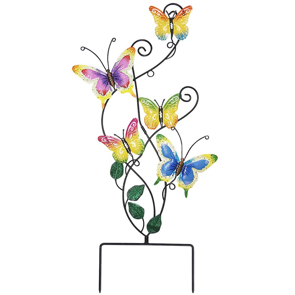 Photo 1 of Juegoal 28 Inch Butterfly Garden Stake Decor Metal Wall Art Decoration, Mothers Day Ideal Gifts for Mom, Yard Outdoor Ornaments