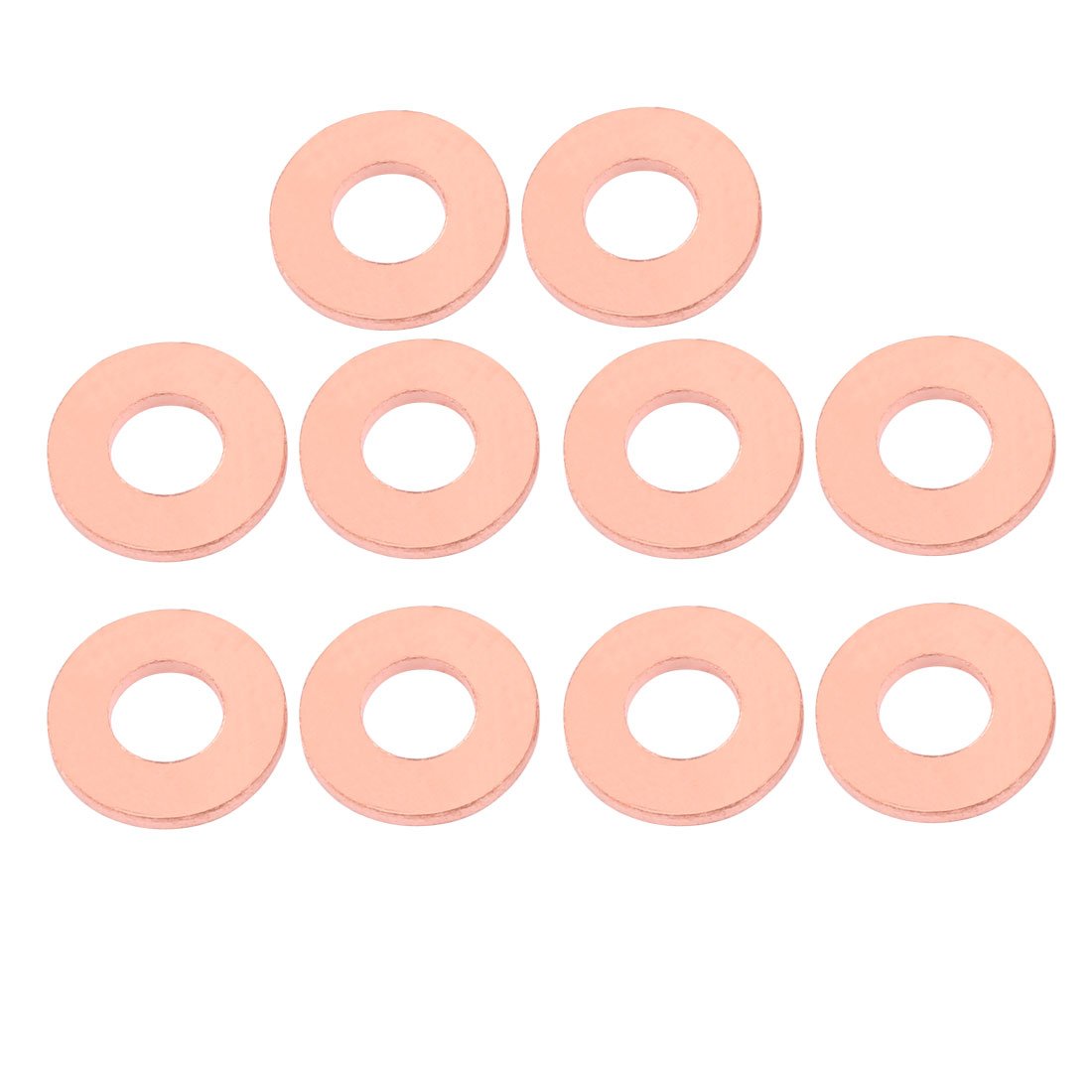 Sourcingmap 10pcs 18mm x 8mm x 2mm Flat Ring Copper Crush Washer Sealing Gasket Fastener