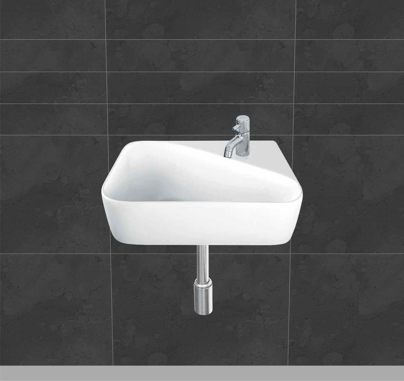 Belmonte Ceramic Wall Hung Table Top Wash Basin Brio White