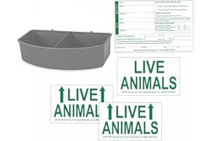 DRYFUR Kennel Travel Kit for Pets - Hook-On Dish & Live Animal Labels (Small)