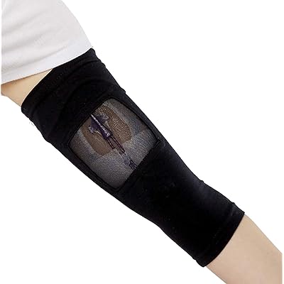 PICC Line Cover by Care+Wear - Ultra-Soft Antimicrobial PICC Line Covers for Upper Arm That Provides Comfort, Security and Breathability with Mesh Window (Black, Small 11"-13" Bicep)