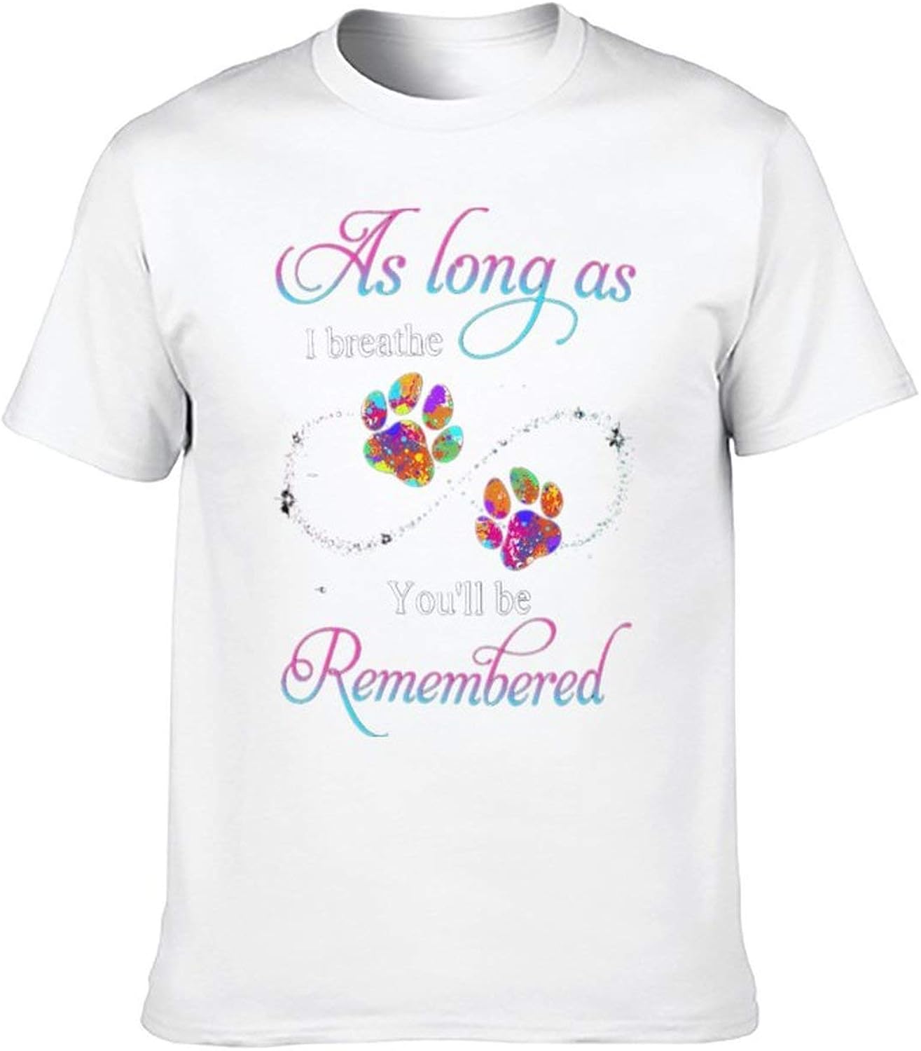 MayBlosom Pet Memorial Dog Paws T Shirt Crew Neck Short Sleeve TShirt