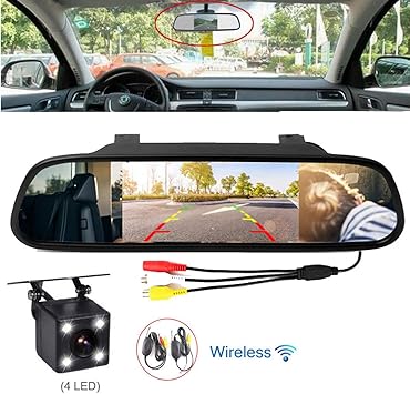 Amazon Fr Vigorflyrun Parts Ltd 4 3 Retroviseur Moniteur Pour Voiture 4led Camera De Recul Vision Nocturne Emetteur Sans Fil