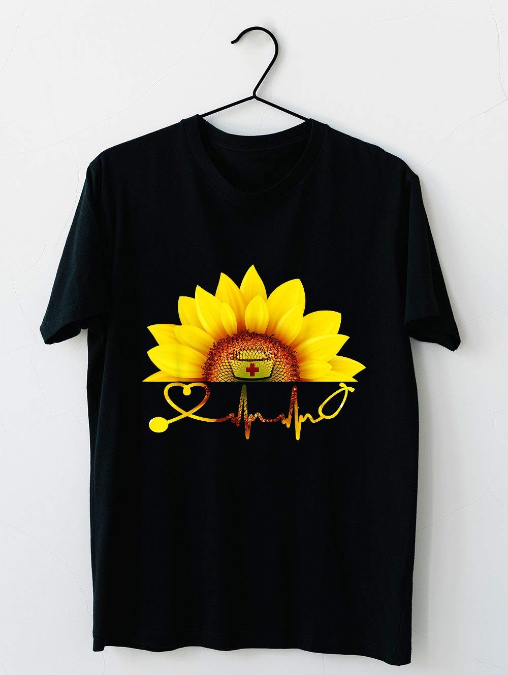 Sunflower With A Nurse Heartbeat Hippie Sunshine For Unisex T Shirt