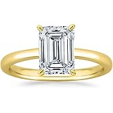 Houston Diamond District 1/2 Carat Lab Grown Solitaire Emerald Cut IGI CERTIFIED Diamond Engagement Ring (0.5 Ct,E-F Color VS1-VS2 Clarity)