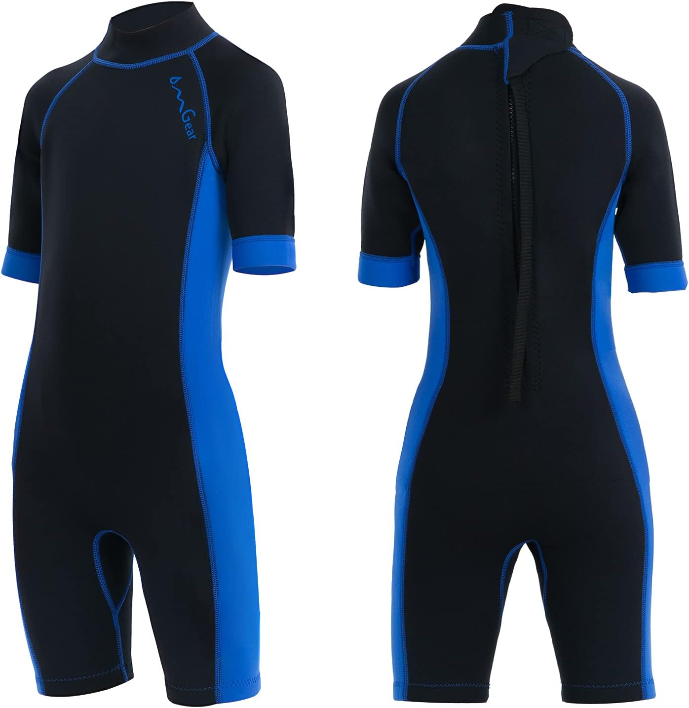 OMGear Wetsuit Kids 2mm 3mm Shorty Neoprene one Piece Short Sleeves Diving Suits Back Zipper Thermal Swimsuit for Youth Boys Girls Scuba Diving Surfing Snorkeling Swimming Water Sports: Sports & Outdoors