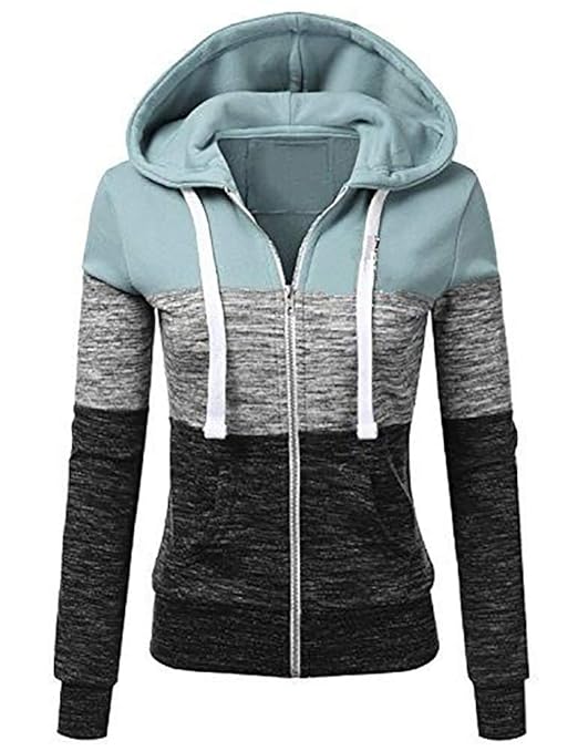 Qingxian Damen Kapuzenpullover Sweatjacke Hoodie Sweatshirt Zipper Hoodies Sweatshirt Oberteil Pullover