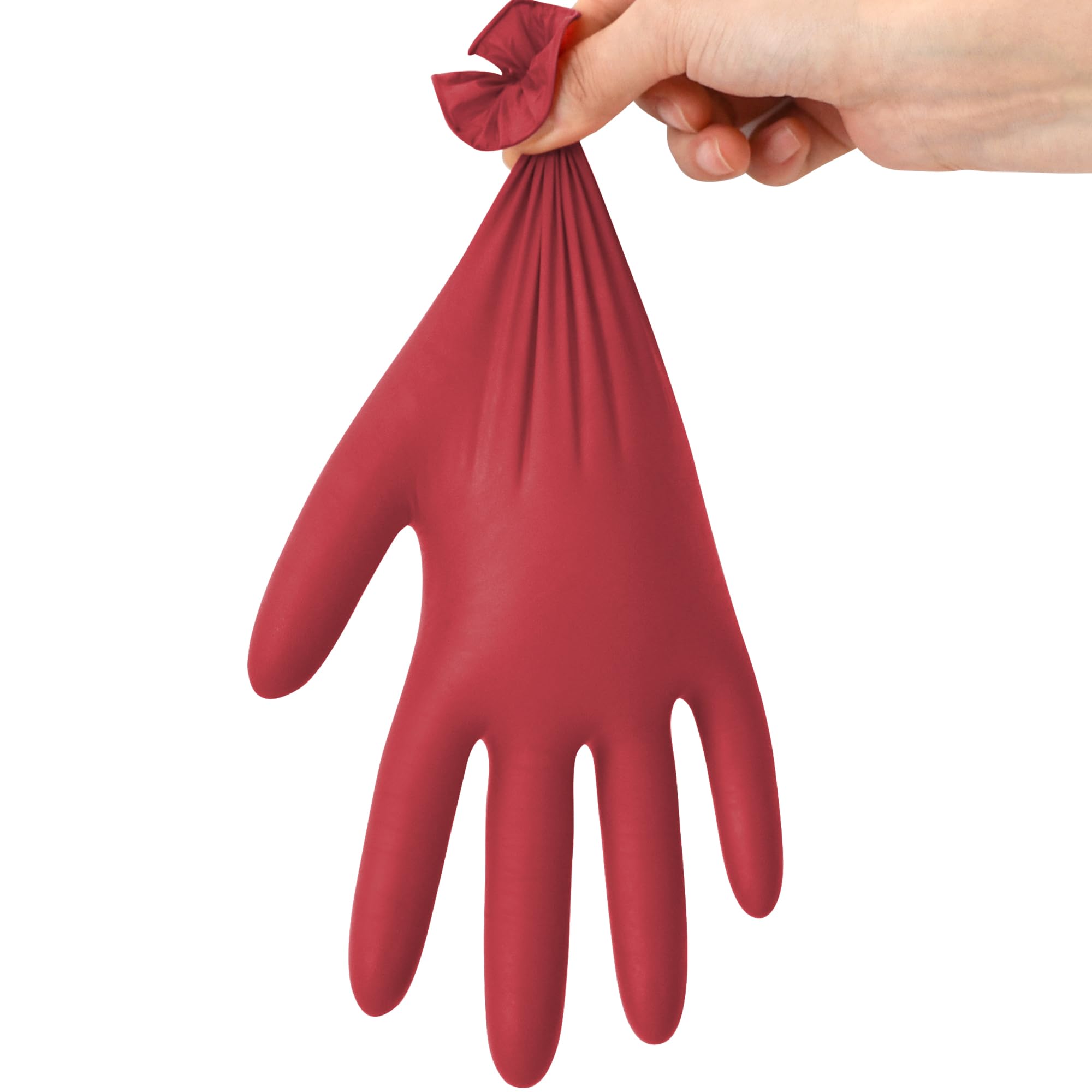 SwiftGrip Disposable Nitrile Exam Gloves, Medium, Box of 100, Burgundy, Latex-Free, Powder-Free, 3mil, Medical Grade, Food Safe, Non Sterile