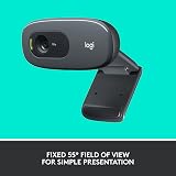Logitech C270 Webcam HD 720p Video and Audio + H390 USB Headset Black view 4