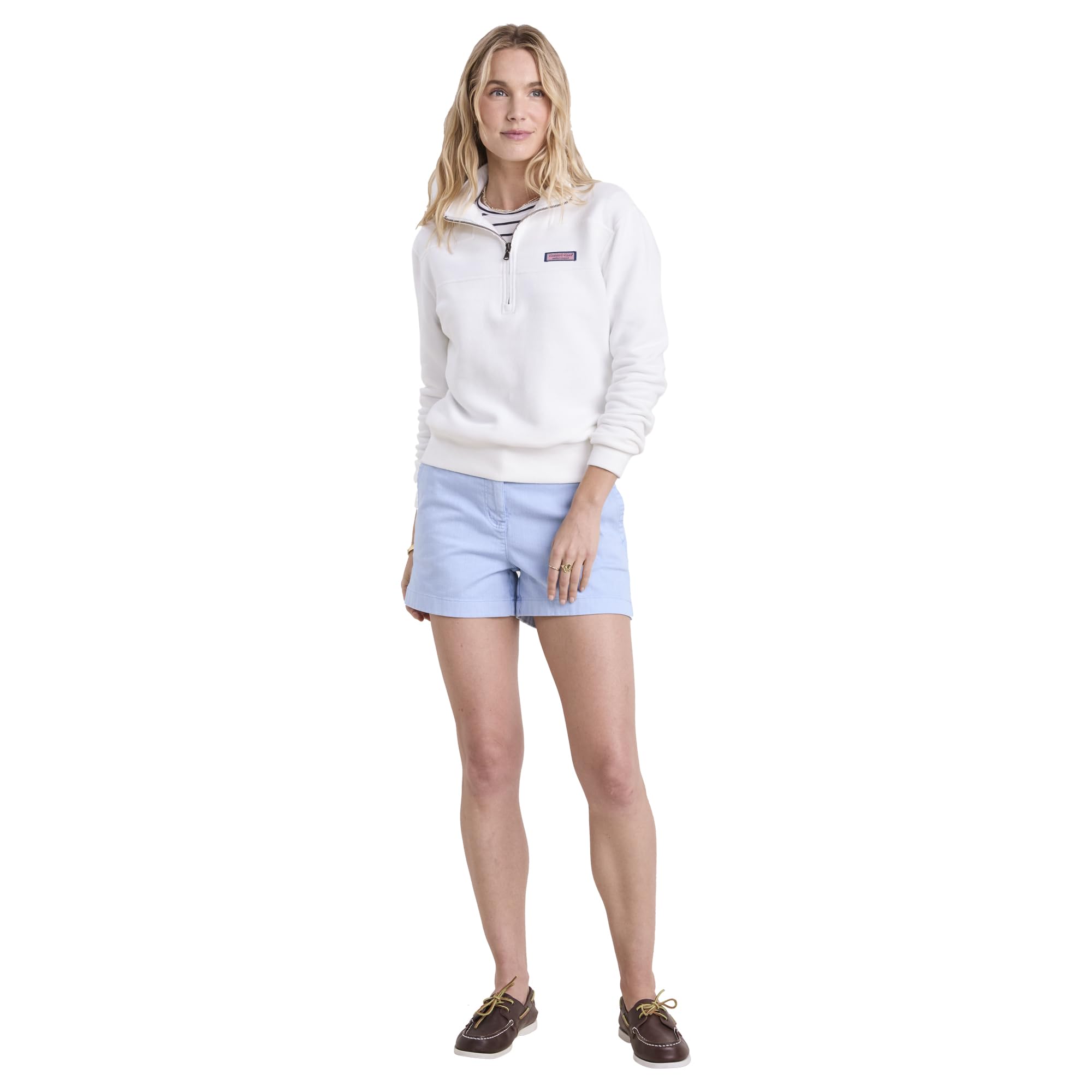 vineyard vines Women’s 3 1/2 Inch Herringbone Every Day Shorts, Jake Blue