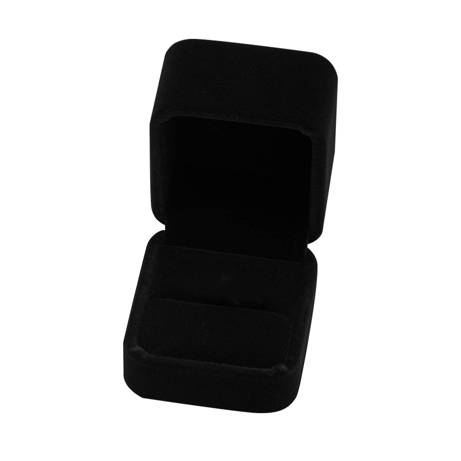 Udewo Ring Gift Boxes, Velvet Ring Box Single With Lids Cardboard Jewellery Boxes Black Ring Boxes for Rings Jewellery Bulk Engagement Wedding Day Birthday Gifts