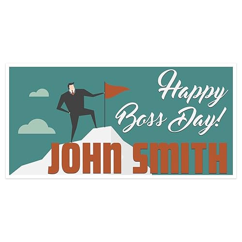 Amazon Com Mountain Top Boss Day Banner Personalized Party