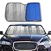 Big Hippo Car Windshield Sun Shade UV Rays Sun Visor Shade,Auto Front Car Window Shades Protector Folded Sun Shield Shade,Keeps Vehicle Cool - Blue (Size: 55.16