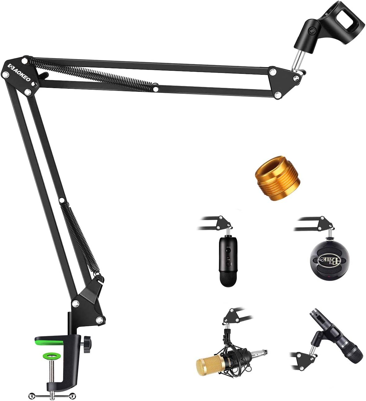 Bras De Microphone Réglable Pour Bureau – Compatible Blue Yeti, HyperX QuadCast, Elgato Wave