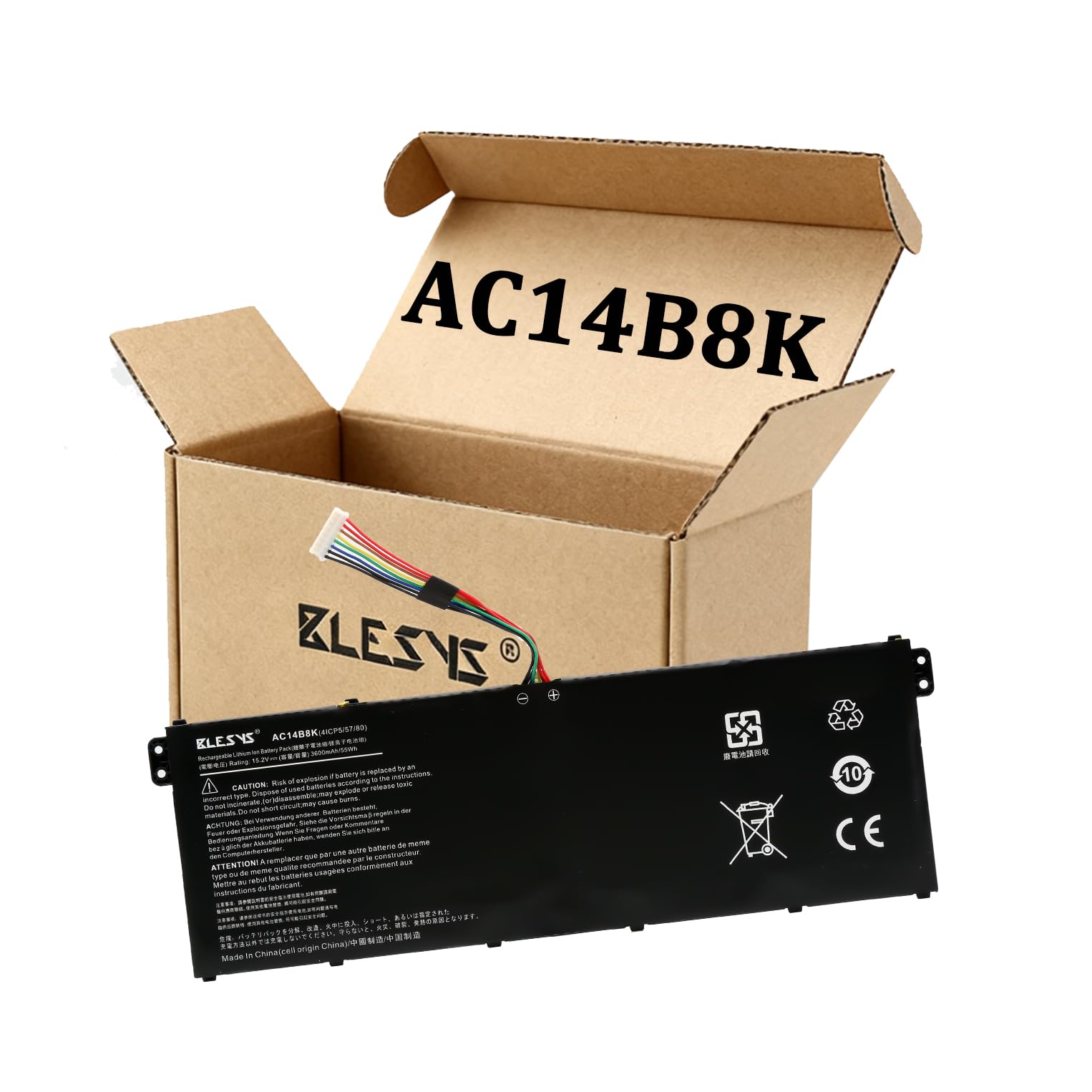 BLESYS 55Wh AC14B8K Battery for Acer Aspire E5-771 E5-771G Series Laptop 15.2V 3600mAh
