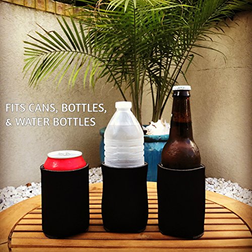 CSBD Beer Can Coolers Sleeves, Soft Insulated Reusable Drink Caddies for Water Bottles or Soda, Collapsible Blank DIY Customizable for Parties, Events or Weddings, Bulk (12, Gray)