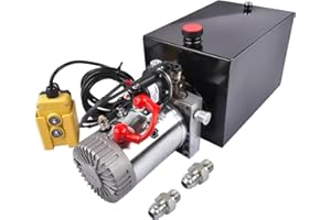 12V 12 Quart Hydraulic Power Unit, 3200PSI Single Acting Hydraulic Pump with Steel Reservoir for Dump Trailers, Truck Lifts, Car Lifts Mixizap