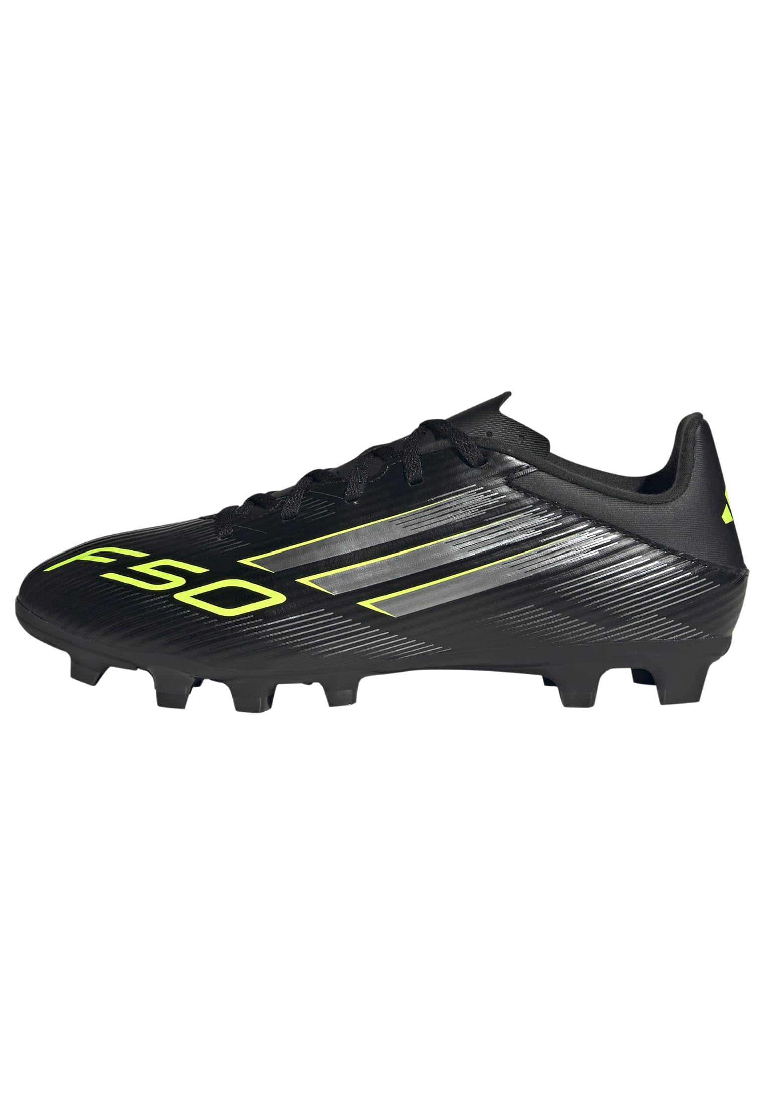 Adidas Unisex-Adult F50 Club Firm Ground/Multi Ground, Black/Iron Metallic/Lucid Lemon, 11 Image