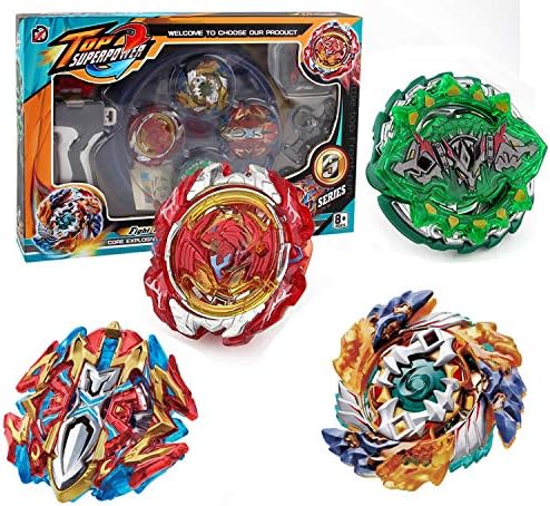Bey Battling Battle Blade Tops Evolution Attack Pack - Included 4 Burst Gyros, 2 Launchers, 1 Stadium, 4 Stickers