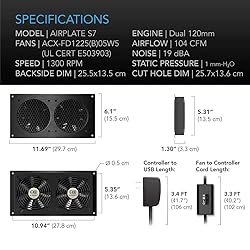 AC Infinity AIRPLATE S7, Quiet Cooling Fan System