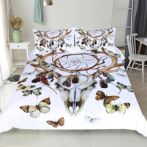 (3pack) 3D Gilt skull oil painting bedding, bedding sets, cartoon Bedding ,Boys and Girls Twin Full Queen King (Full)