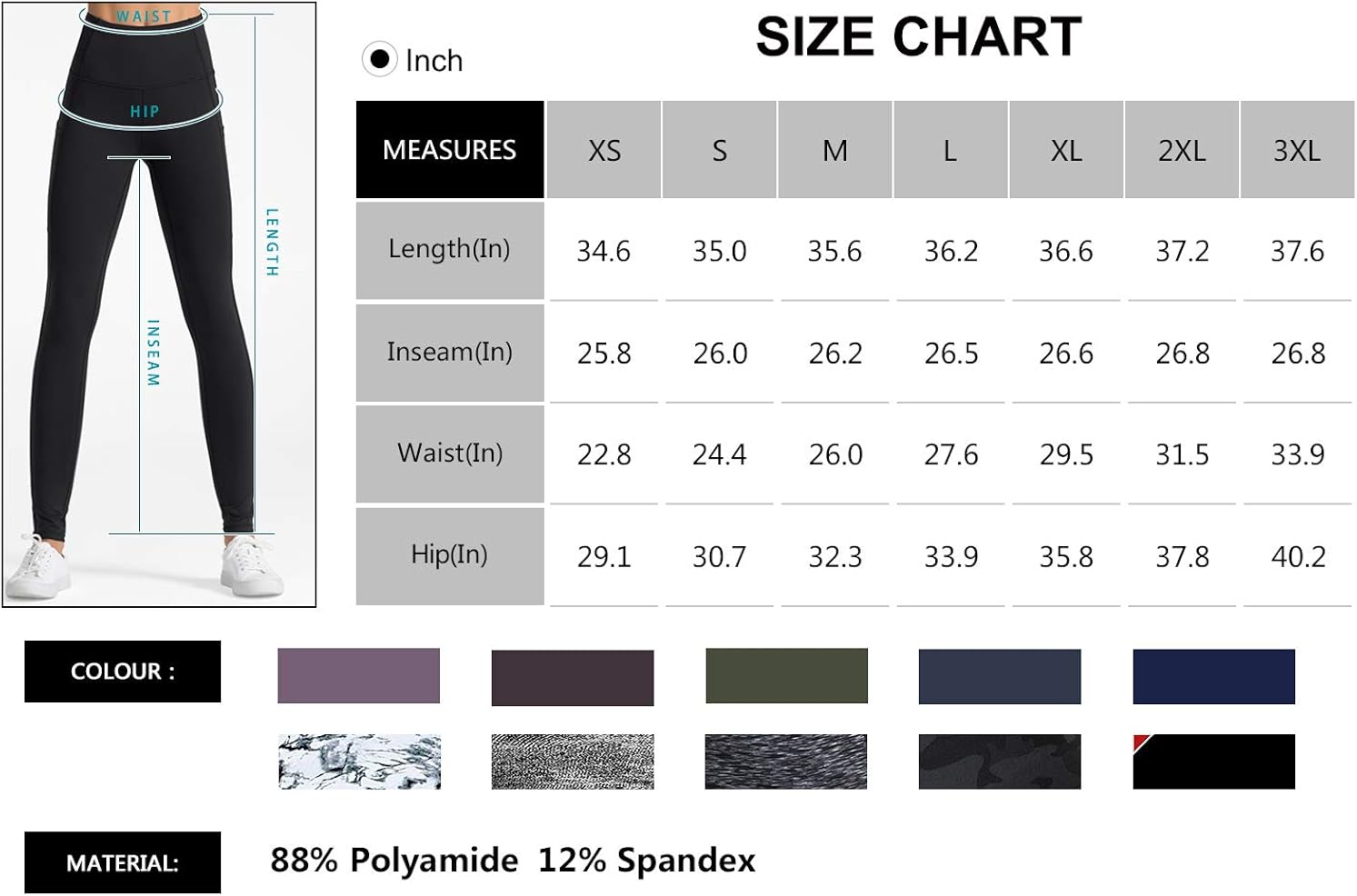 Dragon Fit High Waist Yoga Leggings with 3 Pockets,Tummy Control Workout Running 4 Way Stretch Yoga Pants: Clothing